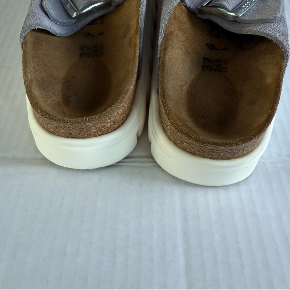 Papillio Light Purple Fog Suede Leather Chunky Sandals Size 37 6W 4M - Picture 3 of 11